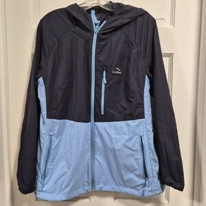 L.L. Bean Two-tone Blue Light Windbreaker Jacket